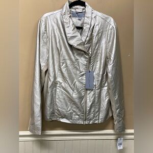 Marc New York Andrew Marc Faux Leather Moto Style Gold Jacket Size XL NWT